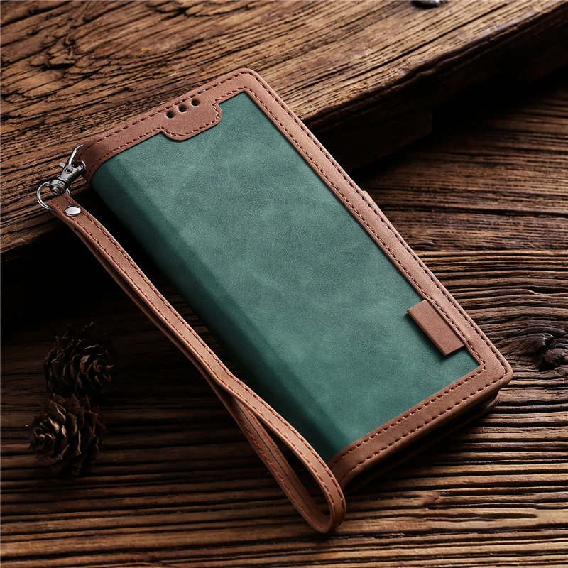Luxuriöse Leder Flip Case – Premium Geldbörse, Magnetverschluss, Kartenfächer, Stoßschutz, Elegantes Design für iPhone