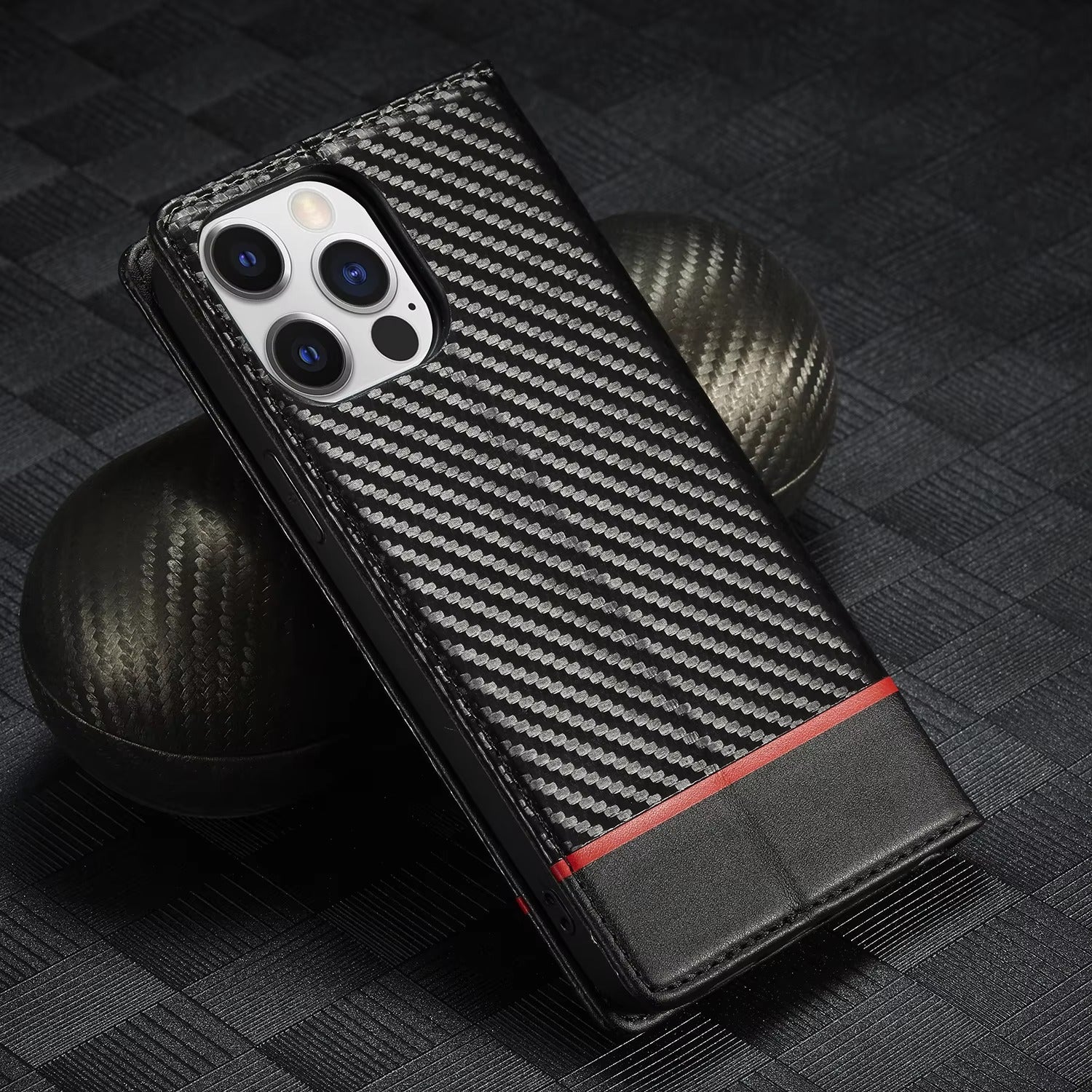 Luxury Carbon Fiber Apple iPhone Case, MagSafe Compatible, Ultra Thin Magnetic Shockproof Full Cover 