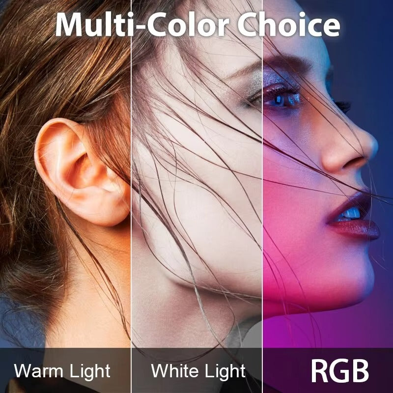 Premium, RGB LED Fill Light – Rechargeable 2000mAh Video Lamp with Cold Shoe, Compact Lighting Kit for Apple iPhone, Camera, 