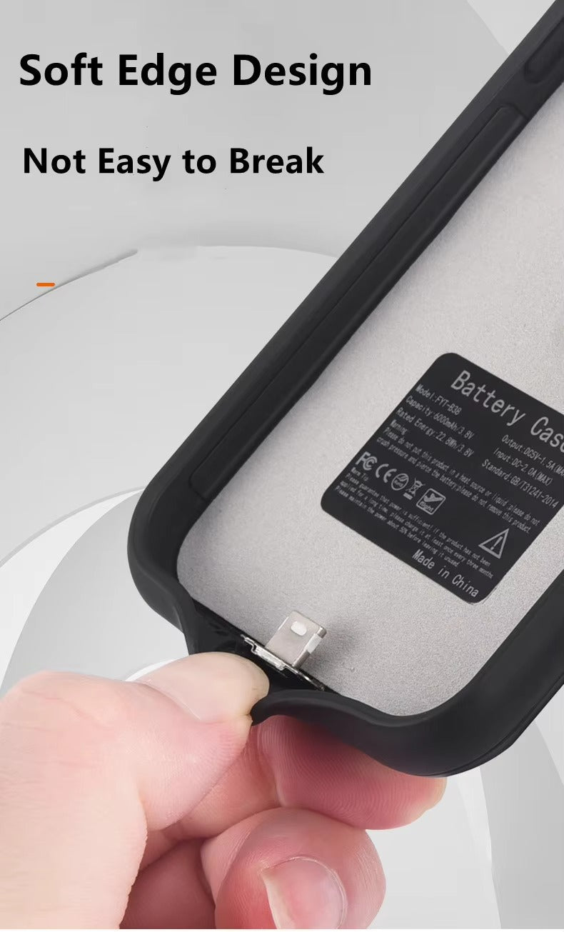 Hochkapazitäts-Apple-iPhone-Hülle, MagSafe-kompatibel, Kameraobjektiv- und Bildschirmschutz, ultradünne stoßfeste magnetische Rundumschutz-Ladehülle mit integriertem Akku
