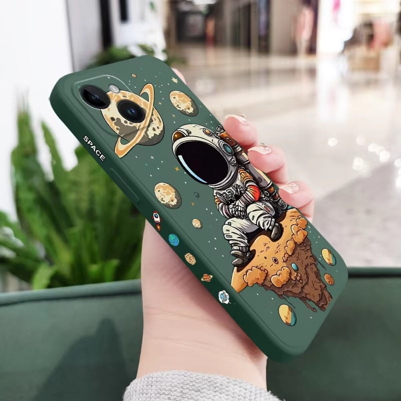 Premium Apple iPhone Case, MagSafe Compatible, Ultra Thin Magnetic Shockproof Cover with Soft Silicone Saturn Cartoon Design