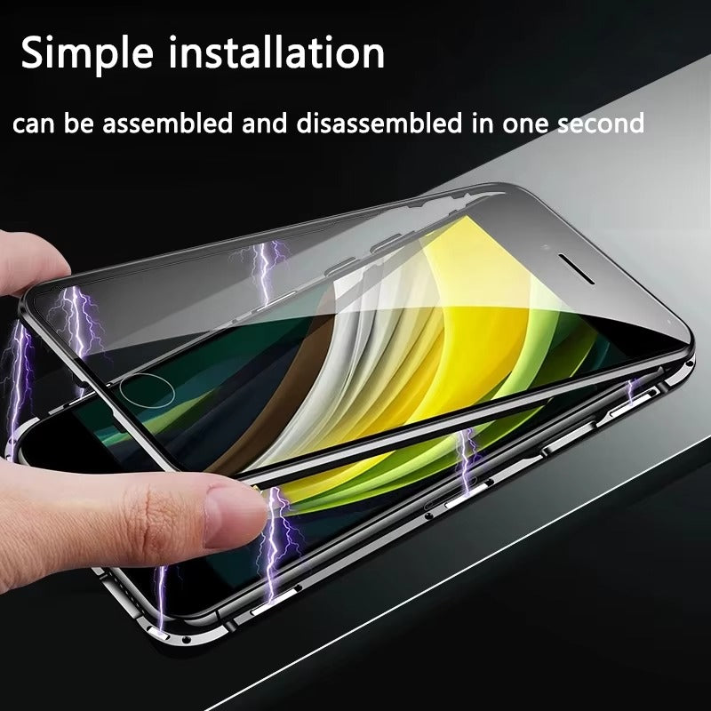 Premium Apple iPhone Case Compatible, Camera Lens & Screen Protection, Ultra Thin Magnetic Full All Around Protection Cover 