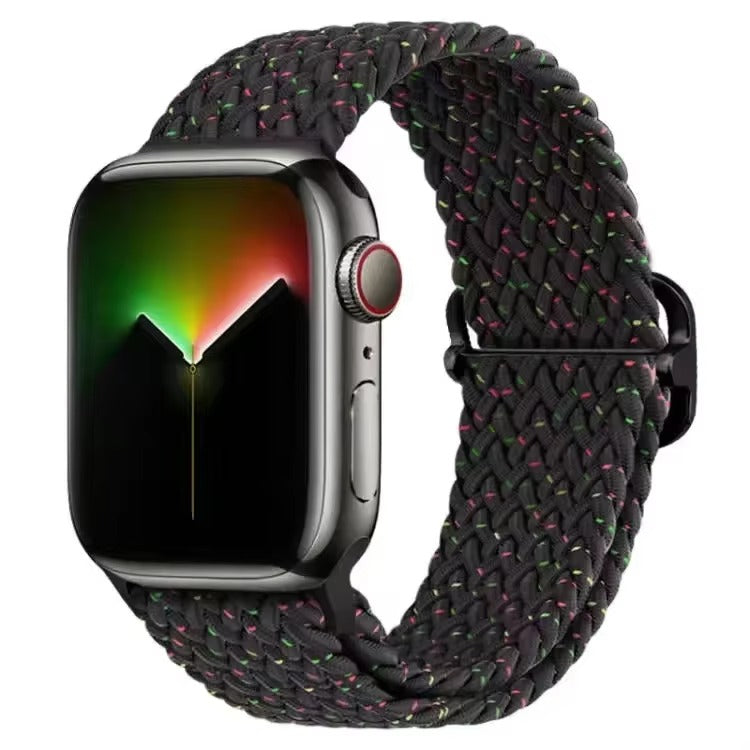 Premium Nylon Braided Solo Loop for Apple Watch – Adjustable Elastic Strap, Breathable Band for 40mm to 46mm Apple 