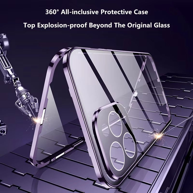 Premium Apple iPhone Case MagSafe Compatible, Camera Lens & Screen Protection, Magnetic Full All Around Protection Cover 