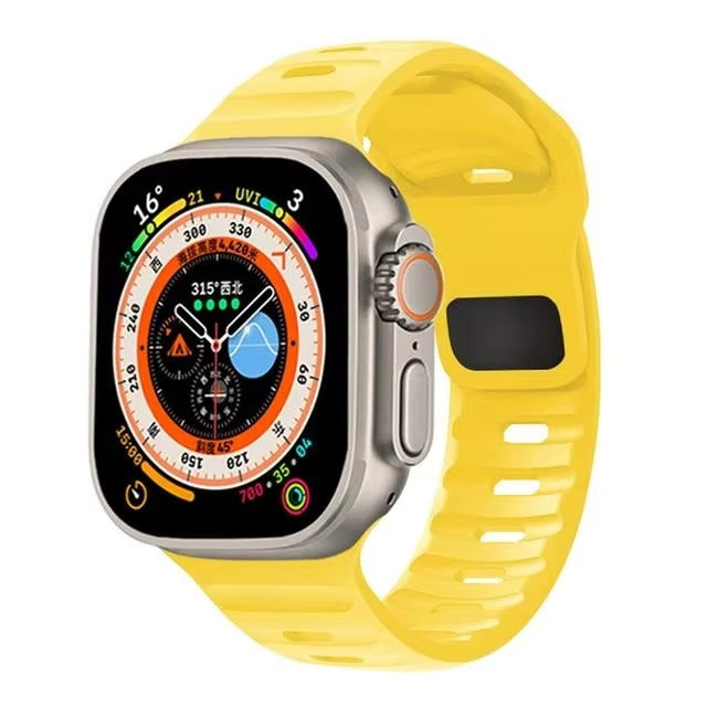 Premium Silicone Sport Watch Band – Soft, Waterproof, Adjustable Strap Compatible with 38mm to 49mm Smartwatches, Breathable & Lightweight Design
