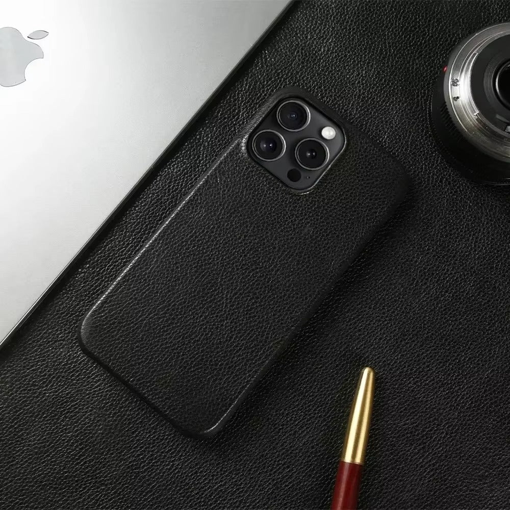 Luxury Genuine Leather Apple iPhone Case, MagSafe Compatible, Ultra Thin Magnetic and Durable Back Shell Design