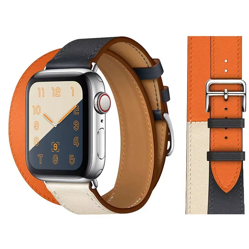 Luxury Genuine Leather Watch Band – Classic, Adjustable, Comfortable Strap for 40mm to 49mm Smartwatches, Men's and Women's 