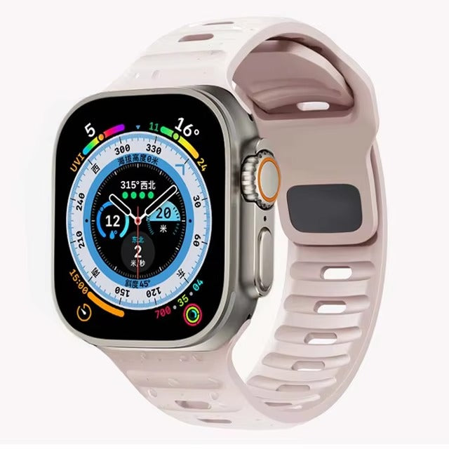 Premium Silicone Sport Watch Band – Soft, Waterproof, Adjustable Strap Compatible with 38mm to 49mm Smartwatches, Breathable & Lightweight Design