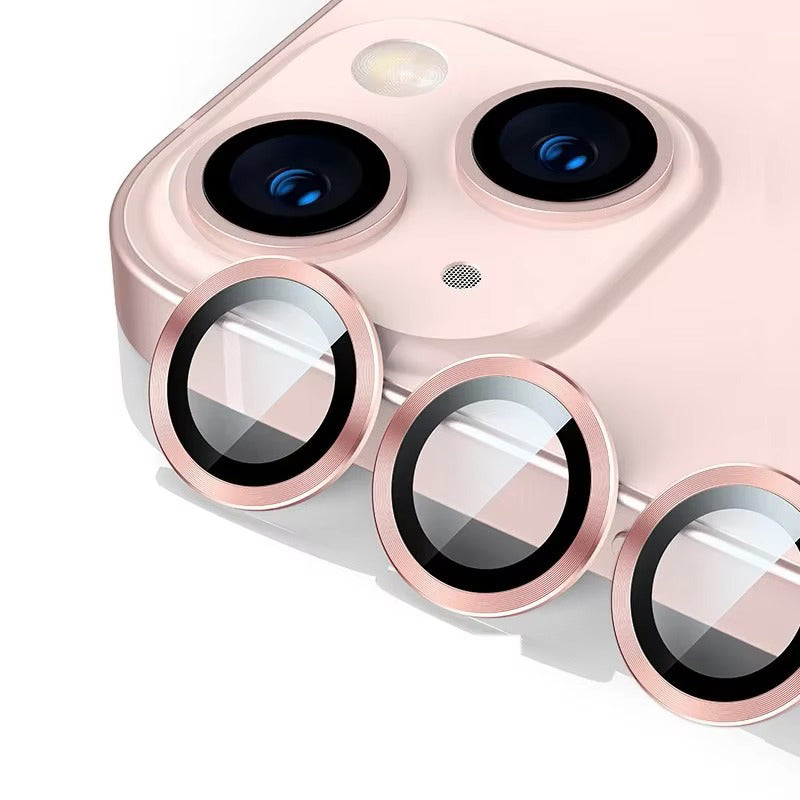 Luxury Metal Camera Lens Protector for iPhone – Diamond Edging, 9H Corning Glass, Anti-Scratch, Shockproof, Ultra HD Transparent Lens Cover Ring