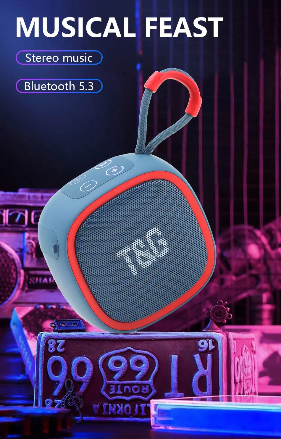 High Quality Mini Bluetooth Speaker for iPhone – Portable Wireless Outdoor Audio with Stereo Sound,TF Card & FM Radio Support
