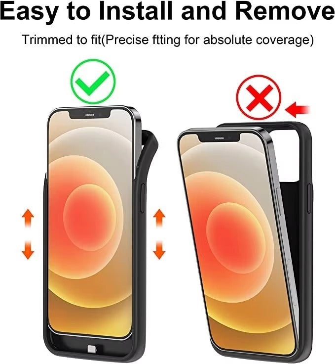 Hochkapazitäts-Apple-iPhone-Hülle, MagSafe-kompatibel, Kameraobjektiv- und Bildschirmschutz, ultradünne stoßfeste magnetische Rundumschutz-Ladehülle mit integriertem Akku