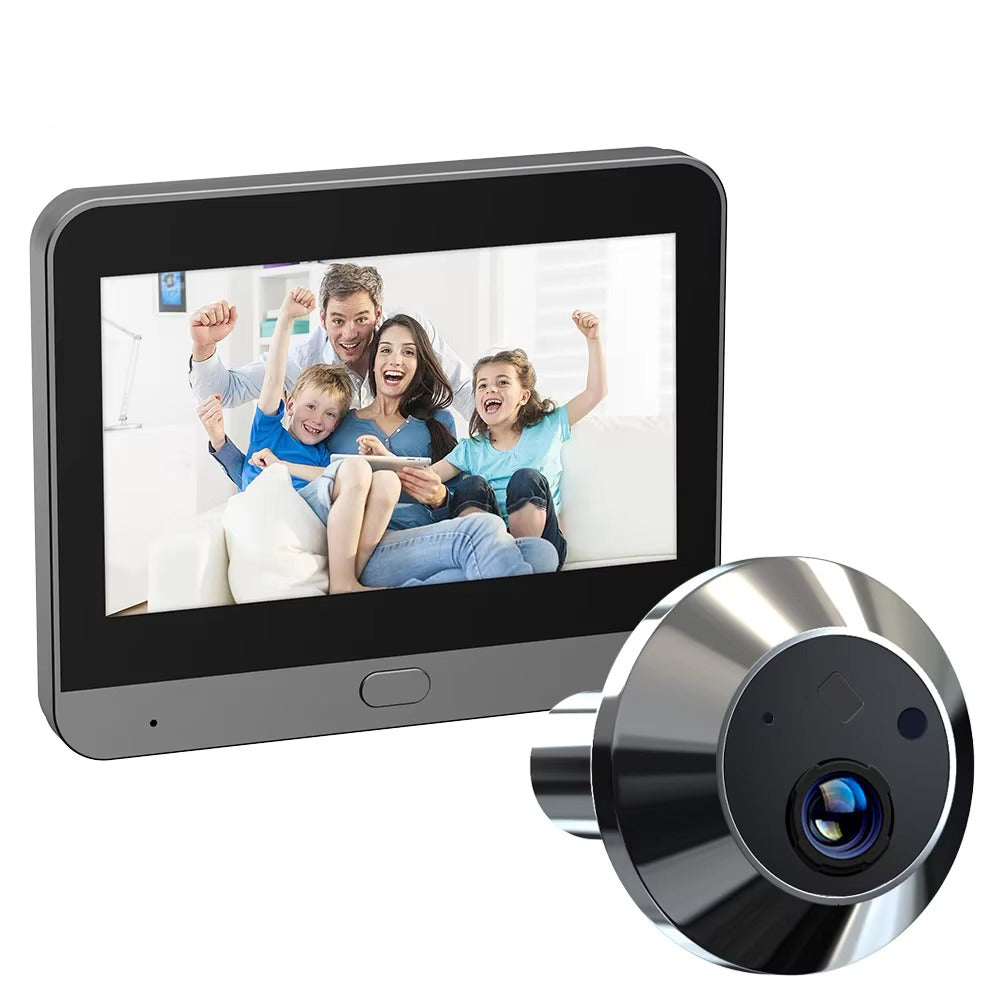 High Quality Smart Door Viewer for iPhone, 3MP WiFi Peephole Camera, Battery-Powered PIR Motion Sensor with 140° Wide Angle for Home Security