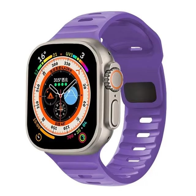 Premium Silicone Sport Watch Band – Soft, Waterproof, Adjustable Strap Compatible with 38mm to 49mm Smartwatches, Breathable & Lightweight Design