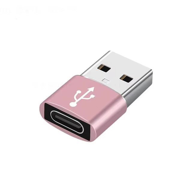 High Quality USB to Type-C Charger Adapter – 2PCS OTG Converter for iPhone, Plug & Play, Data Sync 480Mbps, Aluminum Alloy, Universal Type-C Compatibility