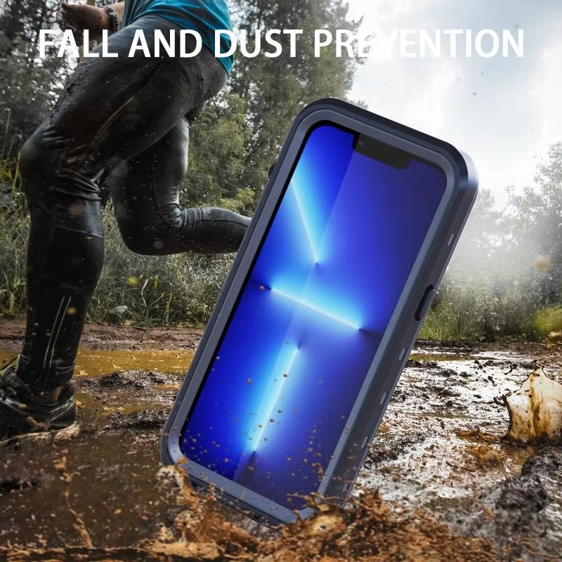High Quality Apple iPhone Case MagSafe Compatible, Camera Lens & Screen Protection, Cover with IP68 Diving Armor Stand