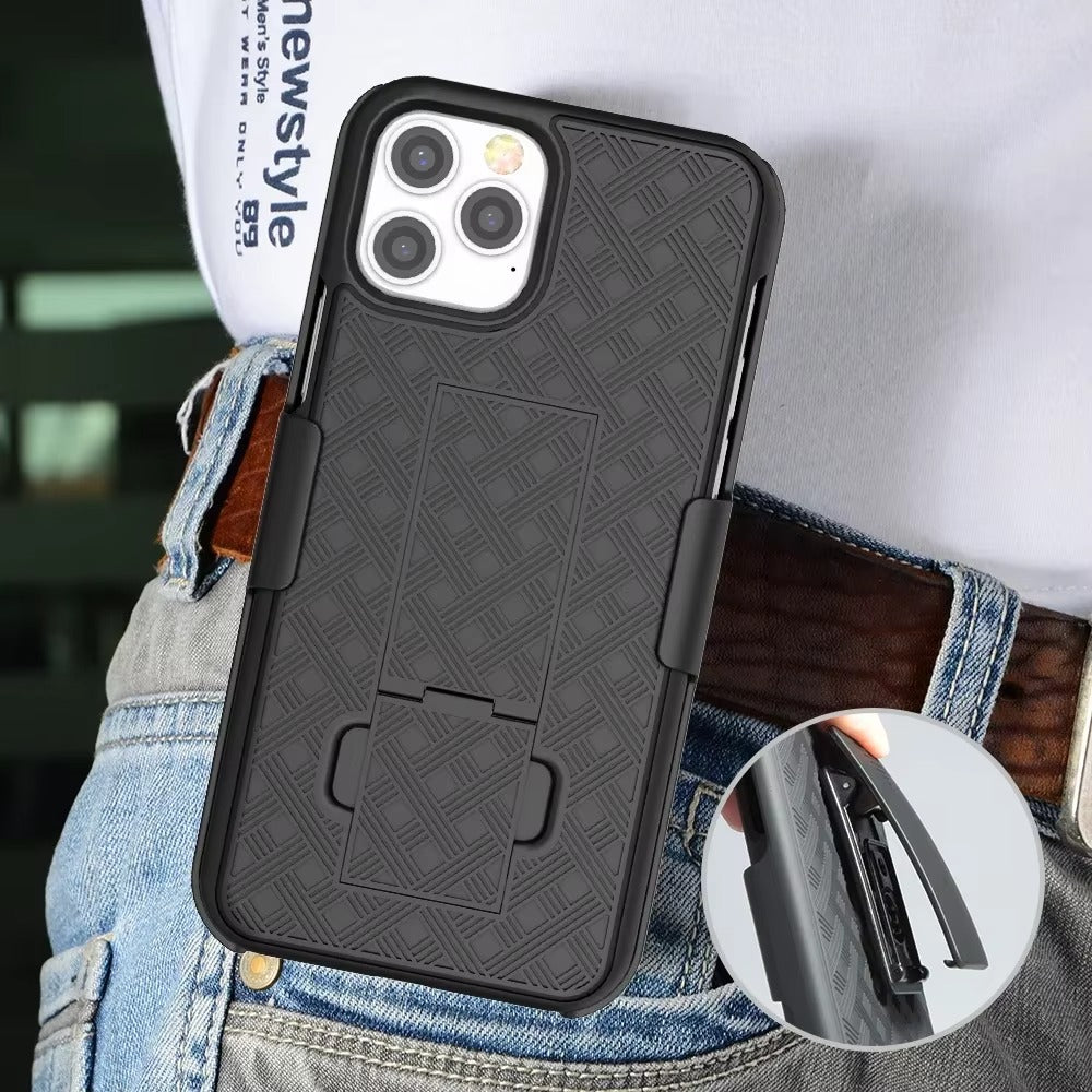 Premium Apple iPhone Case, MagSafe Compatible, Camera Lens Protection, Screen Protection, Ultra Thin, Shockproof Cover with Kickstand and Belt Clip Holster