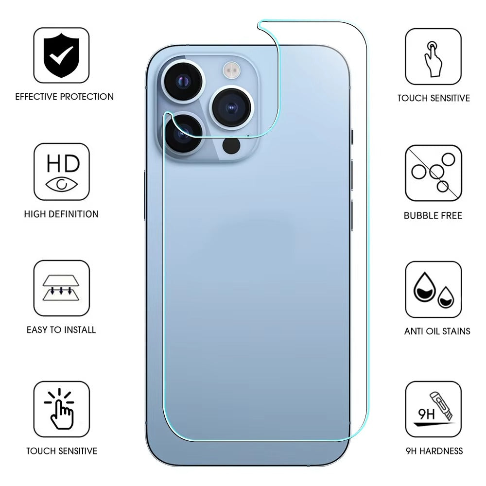 High Quality Rear Tempered Glass Screen Protector – 1/3PCS Back Film Cover for Mobile Phones, Compatible with iPhone Plus