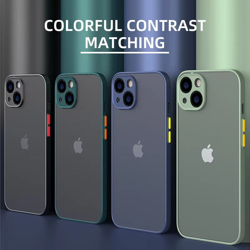 Robust Apple iPhone Case, MagSafe Compatible, Camera Lens & Screen Protection, Ultra Thin, Shockproof, Magnetic Full All Around Cover – Matte Armor Case with Clear Silicone Edges & Hard PC Back for Durable Protection