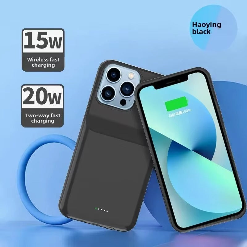 Hochwertige Apple iPhone Hülle, MagSafe-kompatibel, Kameraobjektiv- und Bildschirmschutz, ultradünne stoßfeste magnetische Rundumschutzabdeckung mit 5000mAh 10000mAh Powerbank
