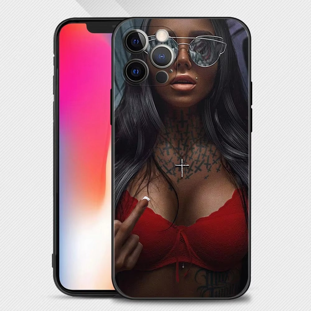 Premium Tattoo Art Style Apple iPhone Case, MagSafe Compatible, Ultra Thin Magnetic Shockproof Full Cover with Screen and Camera Protection, Bold Inked Design