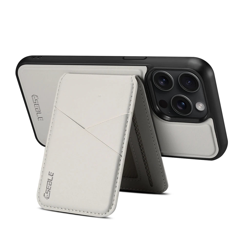 Luxuriöse Magnetische Leder Geldbörse iPhone Hülle – 2-in-1 MagSafe Kartenhalter, Ständer, Stoßfesten Schutz, Premium Design, Kabelloses Laden Kompatibel für iPhone Modelle