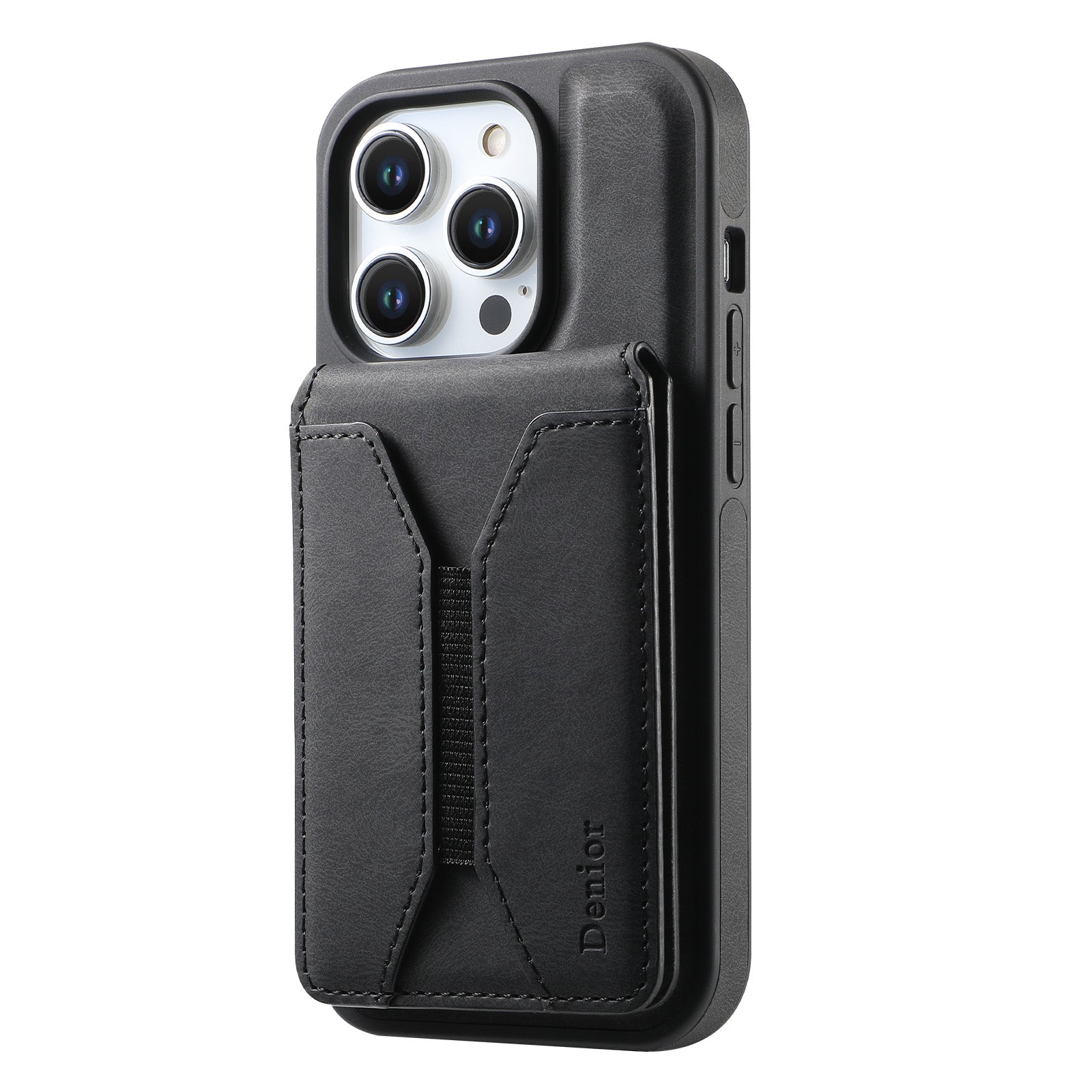 Luxuriöse Magnetische Kartenhalter iPhone Hülle – 360° drehbarer Ständer, multifunktionale Leder Geldbörse, stoßfeste Schutz, MagSafe-kompatible Hülle für iPhone Modelle