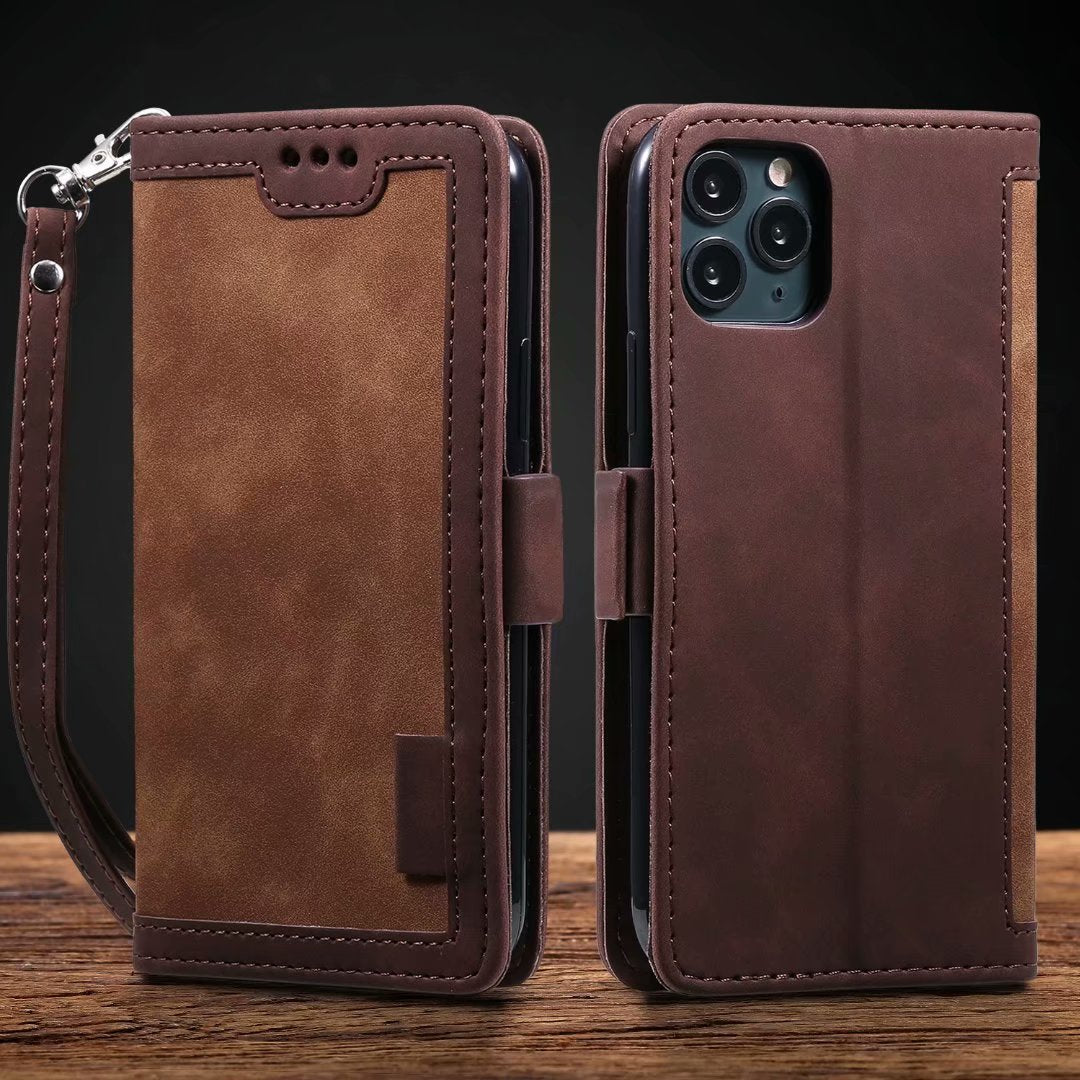 Luxuriöse Leder Flip Case – Premium Geldbörse, Magnetverschluss, Kartenfächer, Stoßschutz, Elegantes Design für iPhone