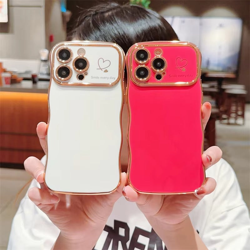 Luxury Apple iPhone Case MagSafe Compatible, Camera Lens & Screen Protection All Around Protection Cover with  Heart Design