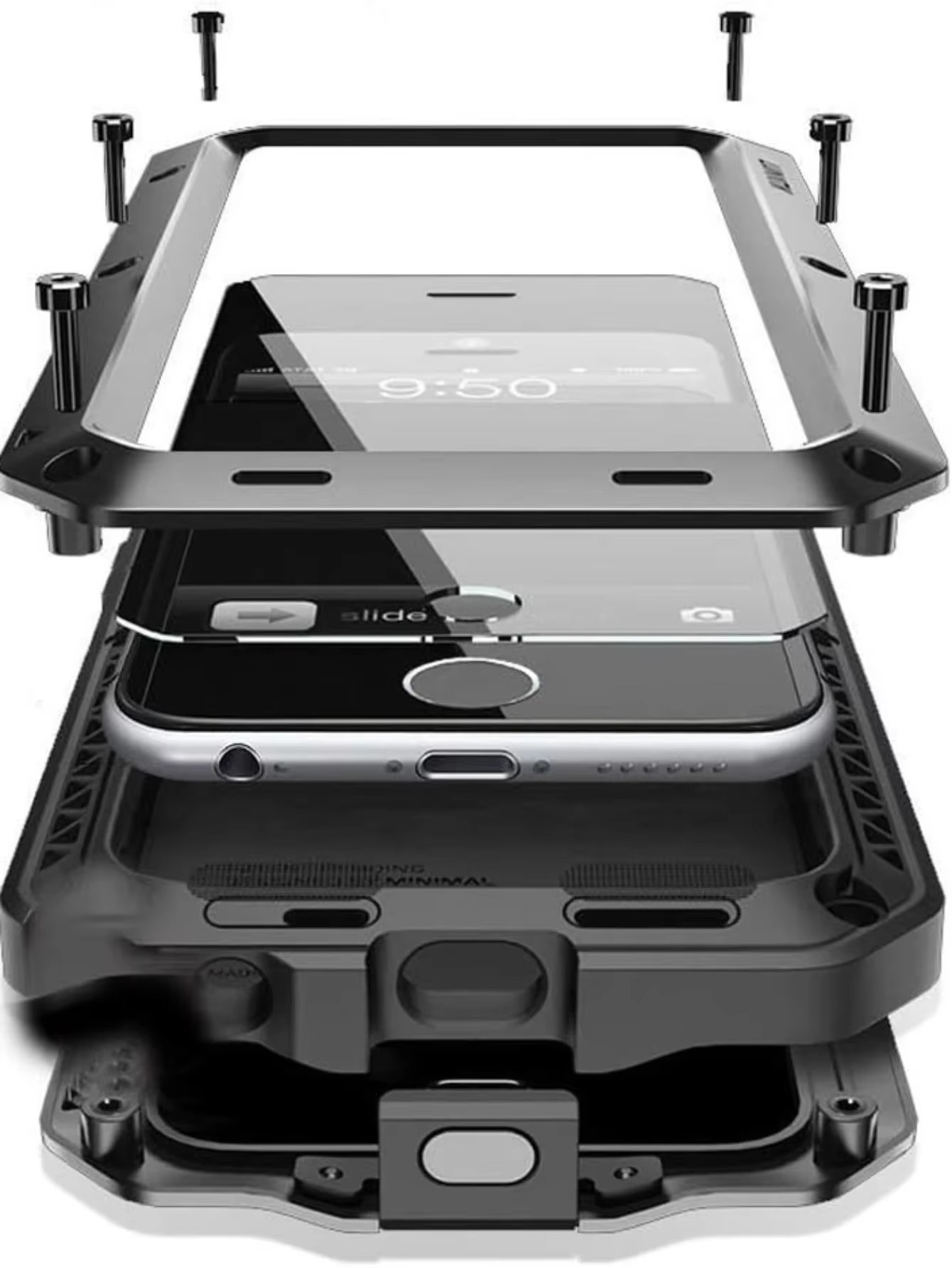Robuste Apple iPhone Hülle, MagSafe-kompatibel, Kameraobjektiv- und Bildschirmschutz, ultra dünn, stoßfest, magnetisch, vollständiger Rundumschutz, Aluminium-Rüstungs-Tankabdeckung
