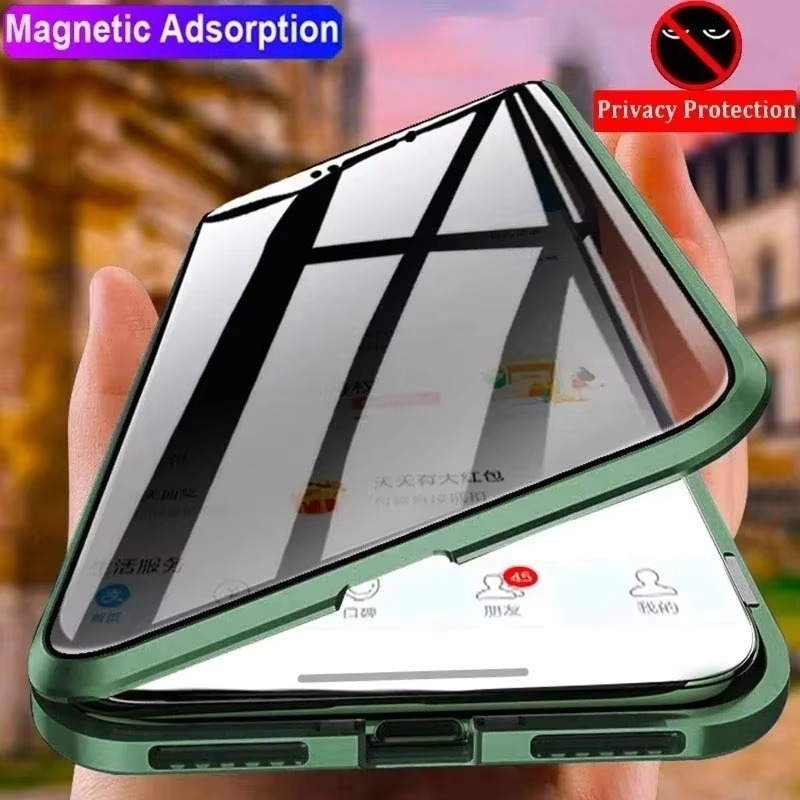 Premium Apple iPhone Case, MagSafe Compatible, Camera Lens and Screen Protection, Ultra Thin, Shockproof, Magnetic, Full All Around Protection, Double-Sided Privacy Cover