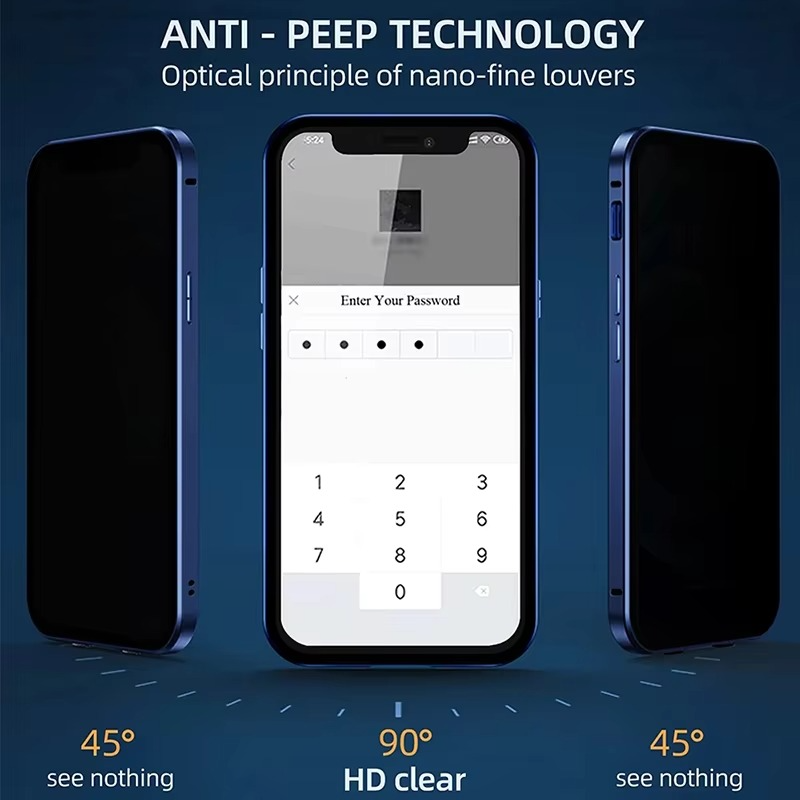Luxury Apple iPhone Case, MagSafe Compatible, Camera Lens and Screen Protection, Ultra Thin, Shockproof, Magnetic, Full All Around Protection, Privacy Glass Snap Case