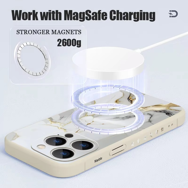 Premium Apple iPhone Hülle, MagSafe-kompatibel, Kameraobjektiv- und Bildschirmschutz, ultra dünn, stoßfest, magnetisch, vollständiger Rundumschutz, vollständige Metall-Schutzhülle