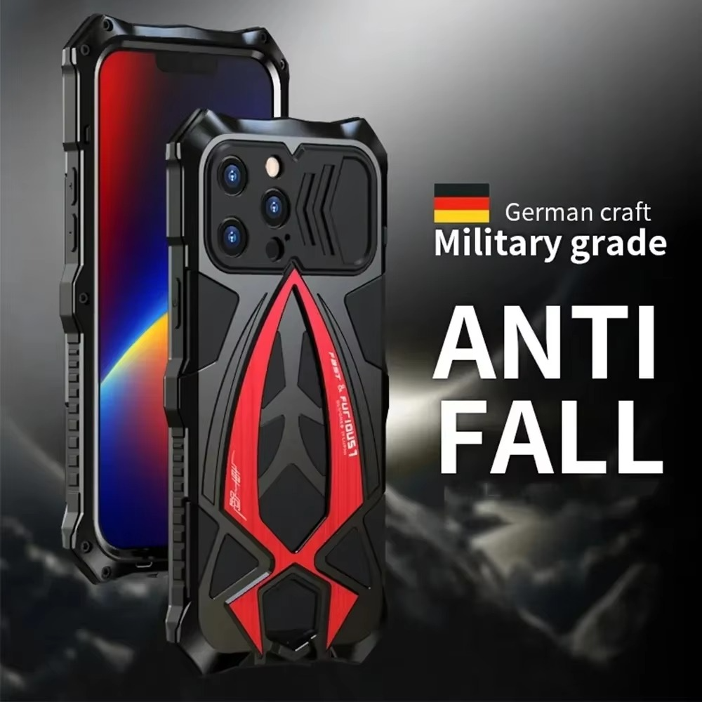 Robuste Apple iPhone Hülle, MagSafe-kompatibel, Kameraobjektiv- und Bildschirmschutz, ultra dünn, stoßfest, magnetisch, vollständiger Rundumschutz, schwere Rüstung Metallabdeckung