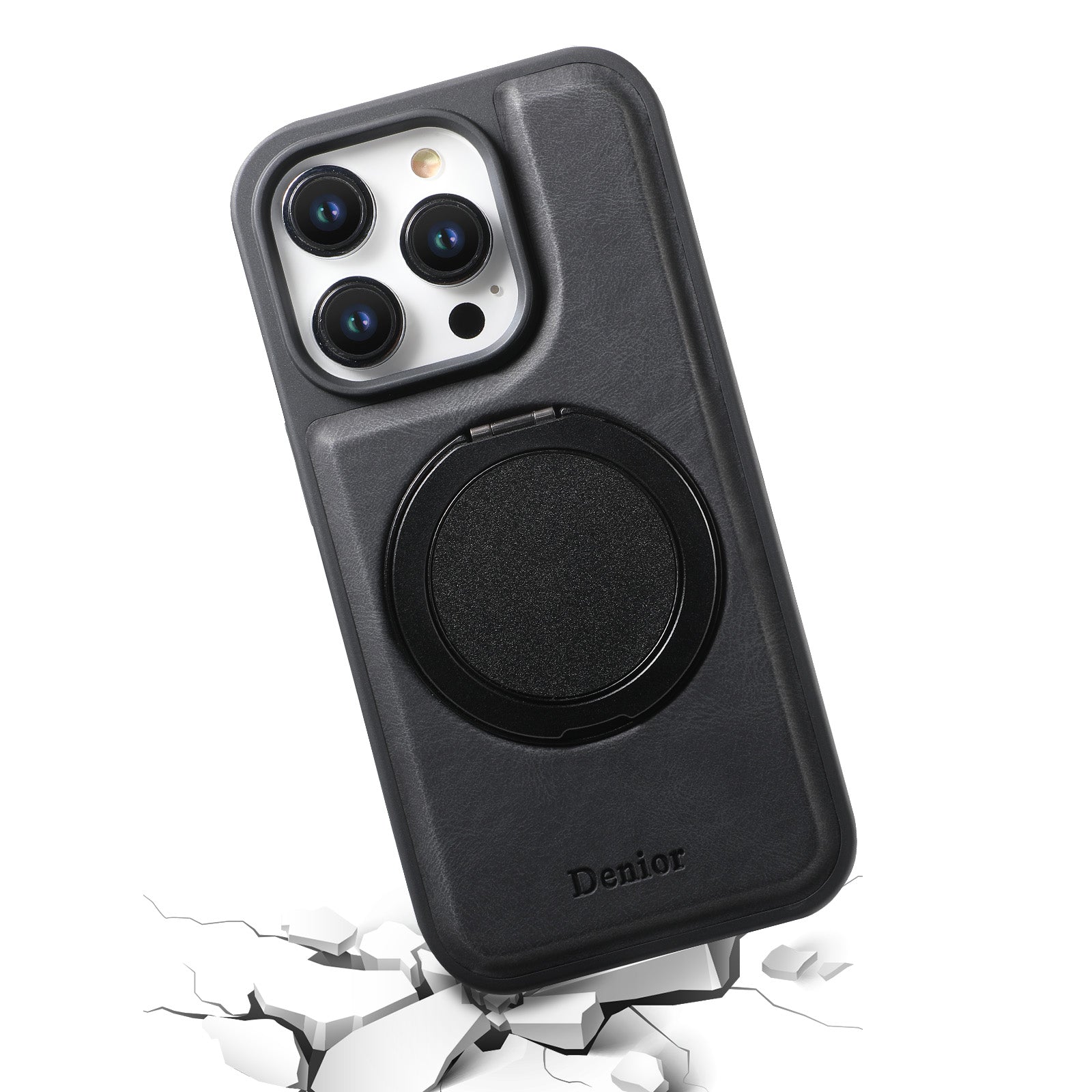 Luxuriöse Magnetische Kartenhalter iPhone Hülle – 360° drehbarer Ständer, multifunktionale Leder Geldbörse, stoßfeste Schutz, MagSafe-kompatible Hülle für iPhone Modelle