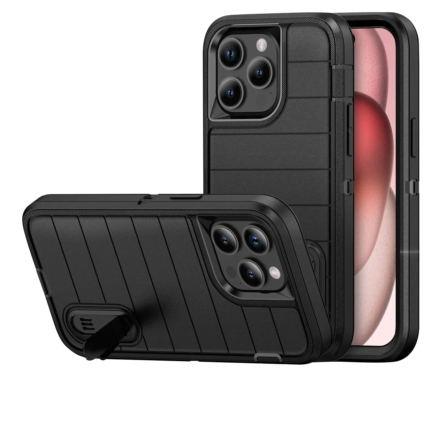Heavy-Duty Shock Absorption iPhone Case – Full-Body Protective Silicone Rubber Cover for iPhone Models