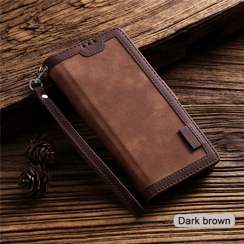 Luxuriöse Leder Flip Case – Premium Geldbörse, Magnetverschluss, Kartenfächer, Stoßschutz, Elegantes Design für iPhone