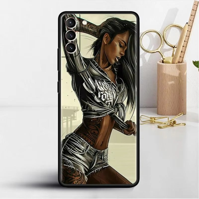 Premium Tattoo Art Style Apple iPhone Case, MagSafe Compatible, Ultra Thin Magnetic Shockproof Full Cover with Screen and Camera Protection, Bold Inked Design