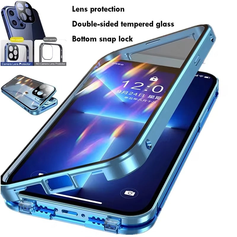Luxury 360° Full Protection Magnetic iPhone Case – Metal Frame, Double-Sided Glass, Shockproof Bumper Cover | Case for iPhone