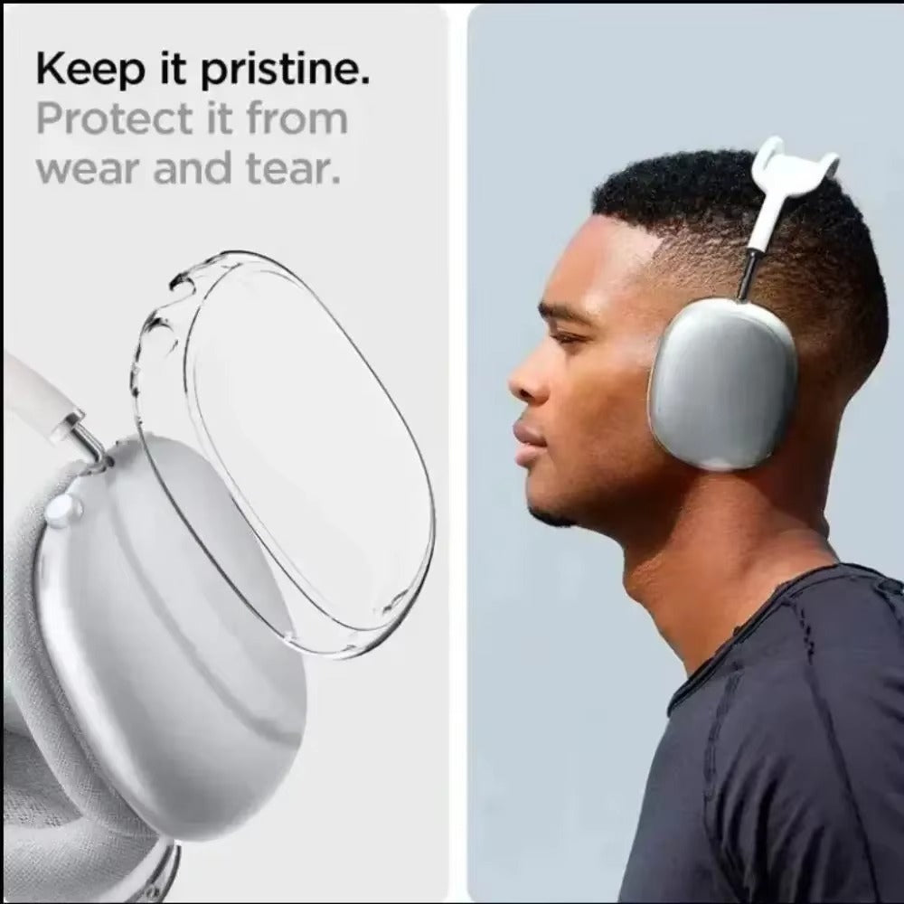 Premium 3-in-1 AirPods Max Protective Case Set – Soft Silicone Ear Pad Covers, TPU Transparent Shell & Headband Sleeve, Scratchproof, Anti-Yellowing, Precise Fit