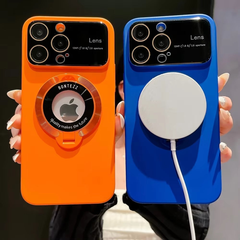 High Quality Apple iPhone Case MagSafe Compatible, Camera Lens & Screen Protection,  Cover with PC Shell & Stand Bracket