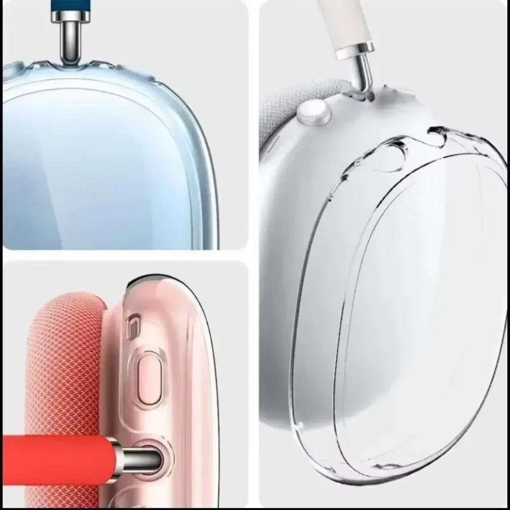 Premium 3-in-1 AirPods Max Protective Case Set – Soft Silicone Ear Pad Covers, TPU Transparent Shell & Headband Sleeve, Scratchproof, Anti-Yellowing, Precise Fit