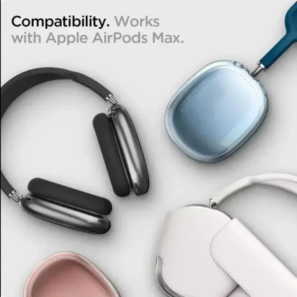 Premium 3-in-1 AirPods Max Protective Case Set – Soft Silicone Ear Pad Covers, TPU Transparent Shell & Headband Sleeve, Scratchproof, Anti-Yellowing, Precise Fit
