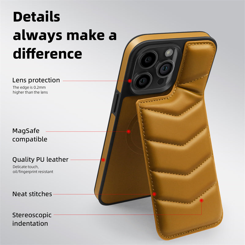 Premium MagSafe Leder iPhone Hülle – Magnetisches kabelloses Laden, Kartenhalter Wallet, stoßfeste Schutz, elegantes Design für iPhone Modelle