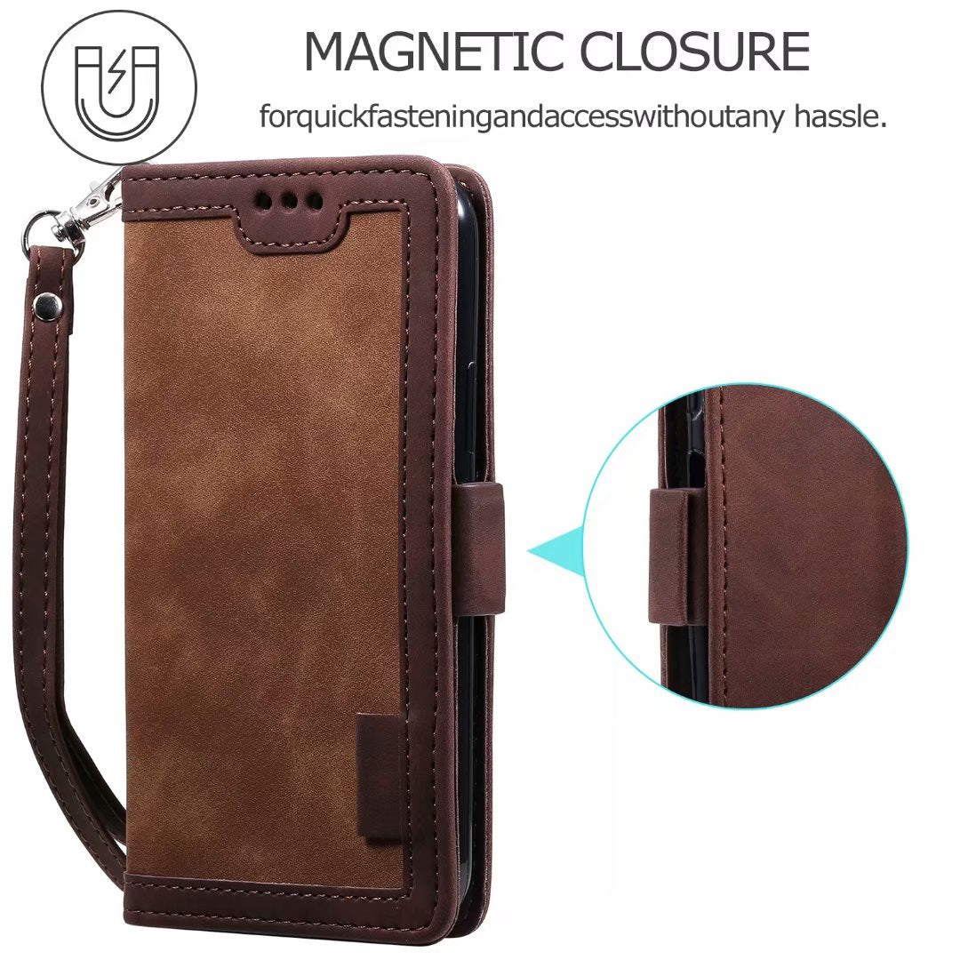 Luxuriöse Leder Flip Case – Premium Geldbörse, Magnetverschluss, Kartenfächer, Stoßschutz, Elegantes Design für iPhone