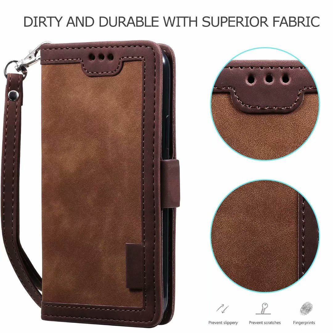 Luxuriöse Leder Flip Case – Premium Geldbörse, Magnetverschluss, Kartenfächer, Stoßschutz, Elegantes Design für iPhone