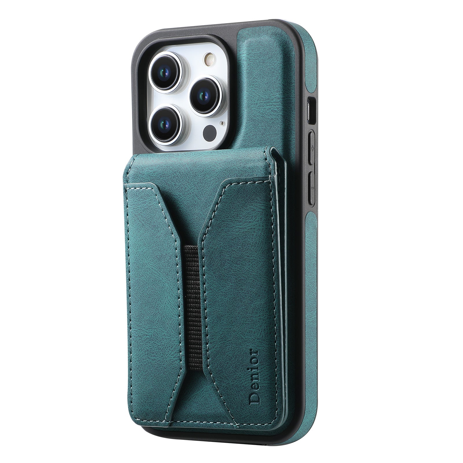Luxuriöse Magnetische Kartenhalter iPhone Hülle – 360° drehbarer Ständer, multifunktionale Leder Geldbörse, stoßfeste Schutz, MagSafe-kompatible Hülle für iPhone Modelle