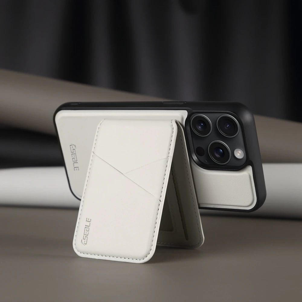 Luxuriöse Magnetische Leder Geldbörse iPhone Hülle – 2-in-1 MagSafe Kartenhalter, Ständer, Stoßfesten Schutz, Premium Design, Kabelloses Laden Kompatibel für iPhone Modelle