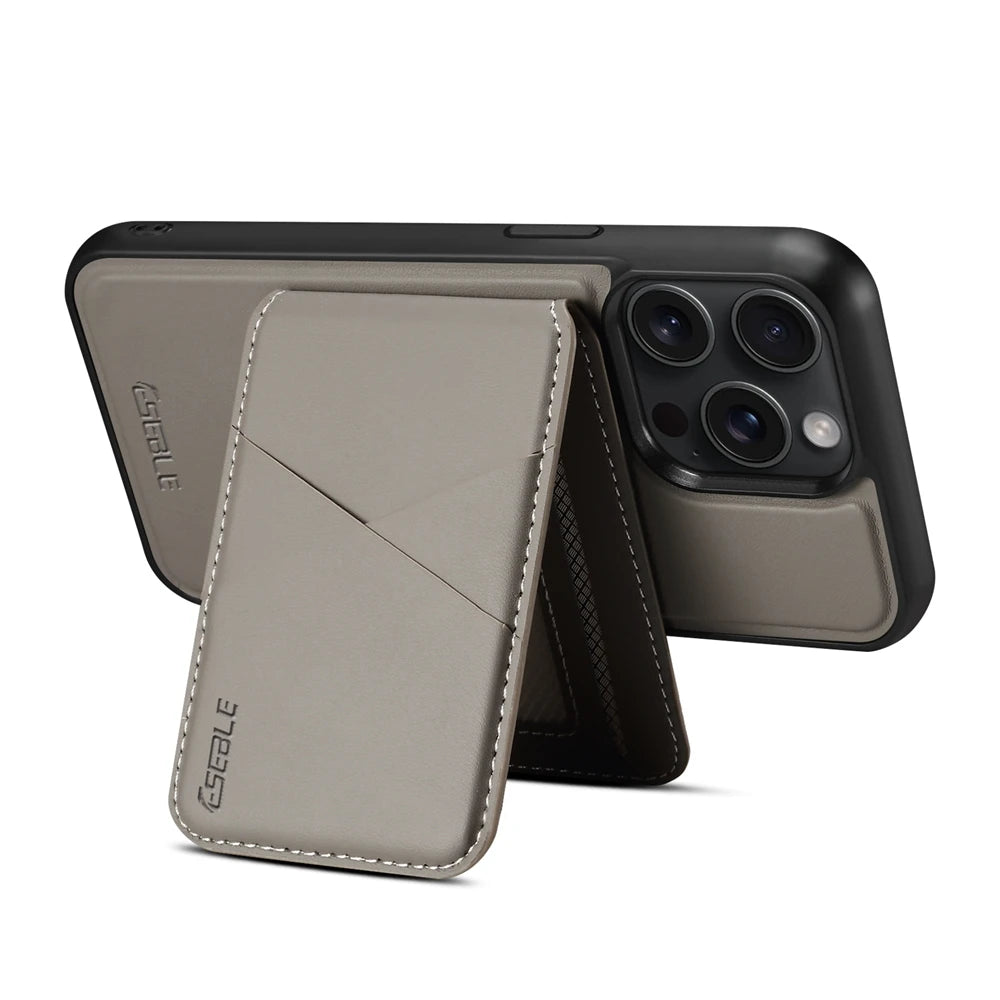 Luxuriöse Magnetische Leder Geldbörse iPhone Hülle – 2-in-1 MagSafe Kartenhalter, Ständer, Stoßfesten Schutz, Premium Design, Kabelloses Laden Kompatibel für iPhone Modelle