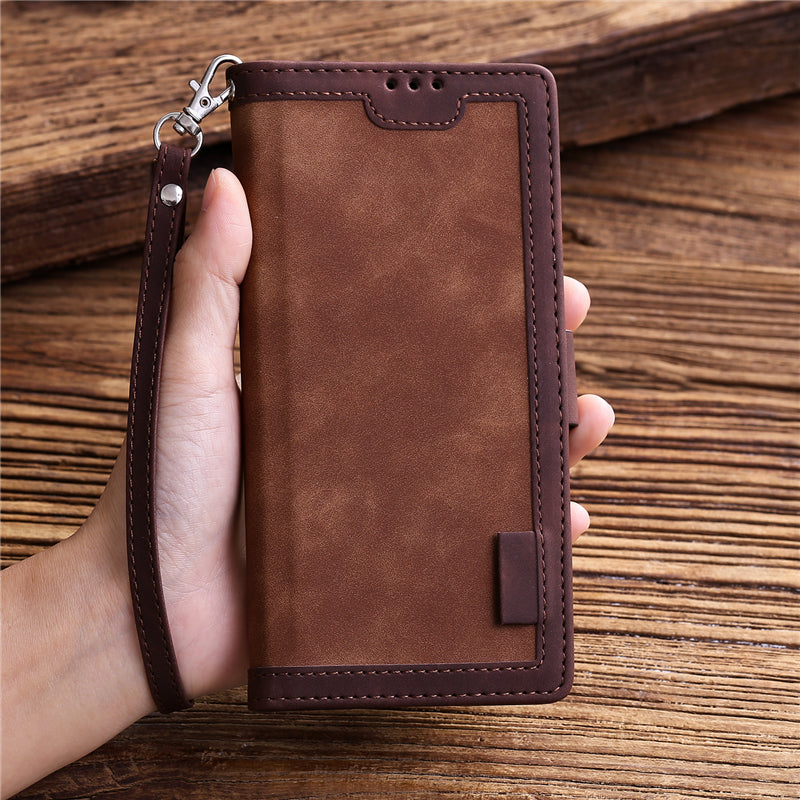 Luxuriöse Leder Flip Case – Premium Geldbörse, Magnetverschluss, Kartenfächer, Stoßschutz, Elegantes Design für iPhone