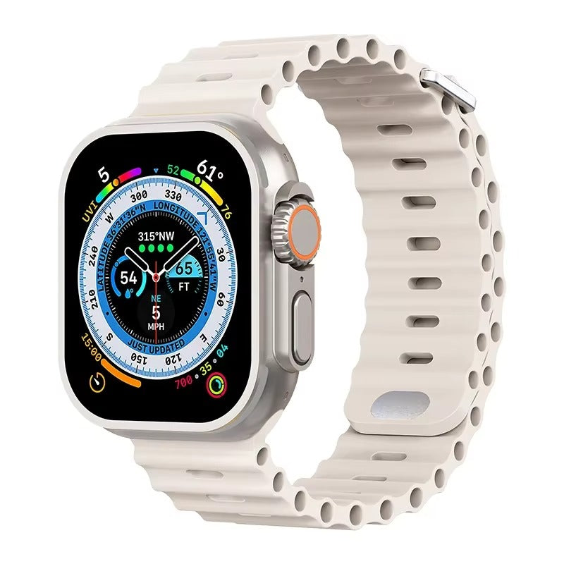 Premium Silicone Dual-Wear Watch Strap – Adjustable Loop Buckle Band, Waterproof, Compatible with Smartwatches 49mm to 38mm